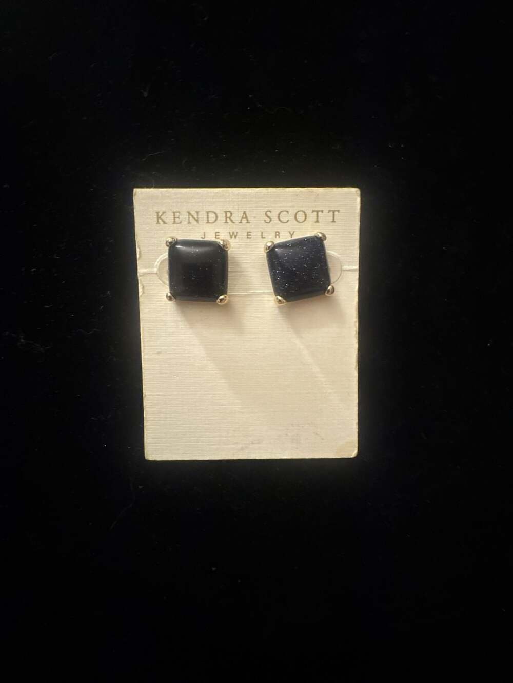 Kendra Scott Rare Vintage Blue Goldstone Square Lex Stud Earrings – HTF